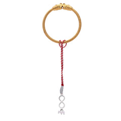 Combo of 92.5 Sterling Silver Infinity Rakhi in Red Thread for Bhaiya Bhabhi Couple Rakhi - Bangles And Bracelets