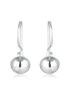 Dainty pair of Hollow Silver Ball with Shepherd's Hook 92.5 Sterling Silver Earrings