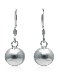Designer 8 mm Round Ball Earrings in Pure 92.5 Sterling Silver Ear Wire - Danglers