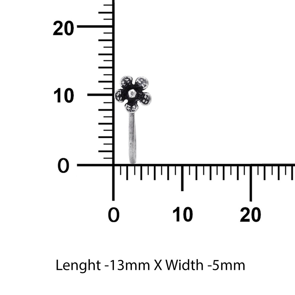 Designer Clip on Nose Pin in 92.5 Silver - Silver Clip On Nose Pin