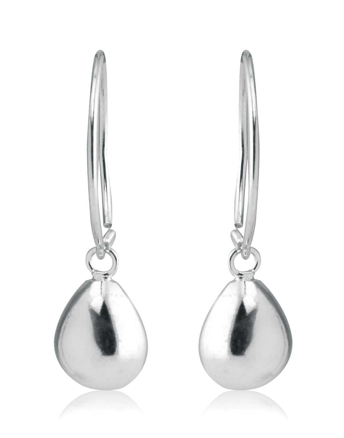Designer Drop Earrings in Open Loop in Pure 92.5 Sterling Silver - Danglers