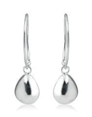 Designer Drop Earrings in Open Loop in Pure 92.5 Sterling Silver - Danglers