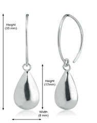 Designer Drop Earrings in Open Loop in Pure 92.5 Sterling Silver - Danglers
