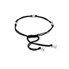 Designer Three Flower Anklet with Adjustable Black Thread - Anklets