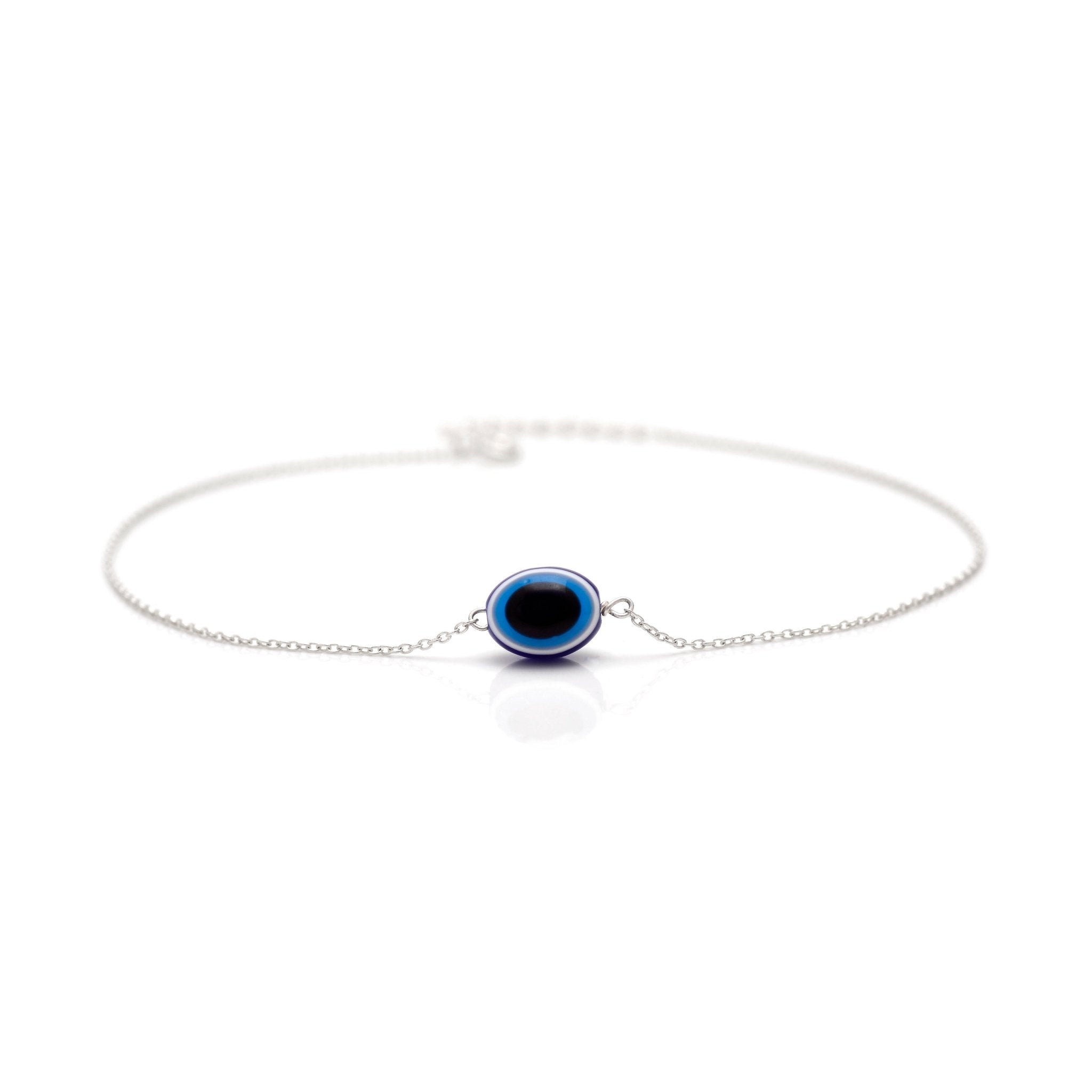 Evil Eye 925 Silver Chain Anklet - Anklets