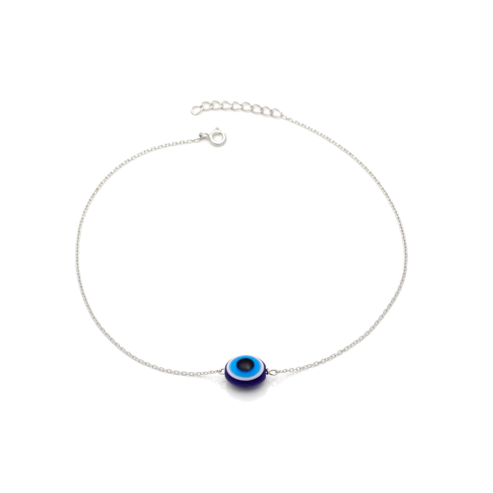 Evil Eye 925 Silver Chain Anklet - Anklets