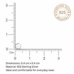 Flat Round 4 mm Nose Pin with wire in 92.5 Sterling Silver for Women and Girls - Silver Nose Pin