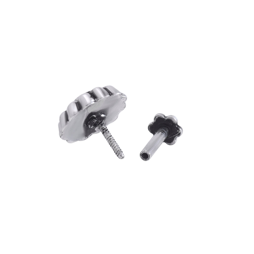 Flower Shape Screw Back Nose Pin in 92.5 Sterling Silver for Women and Girls - Silver Nose Pin