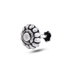 Flower Shape Screw Back Nose Pin in 92.5 Sterling Silver for Women and Girls - Silver Nose Pin