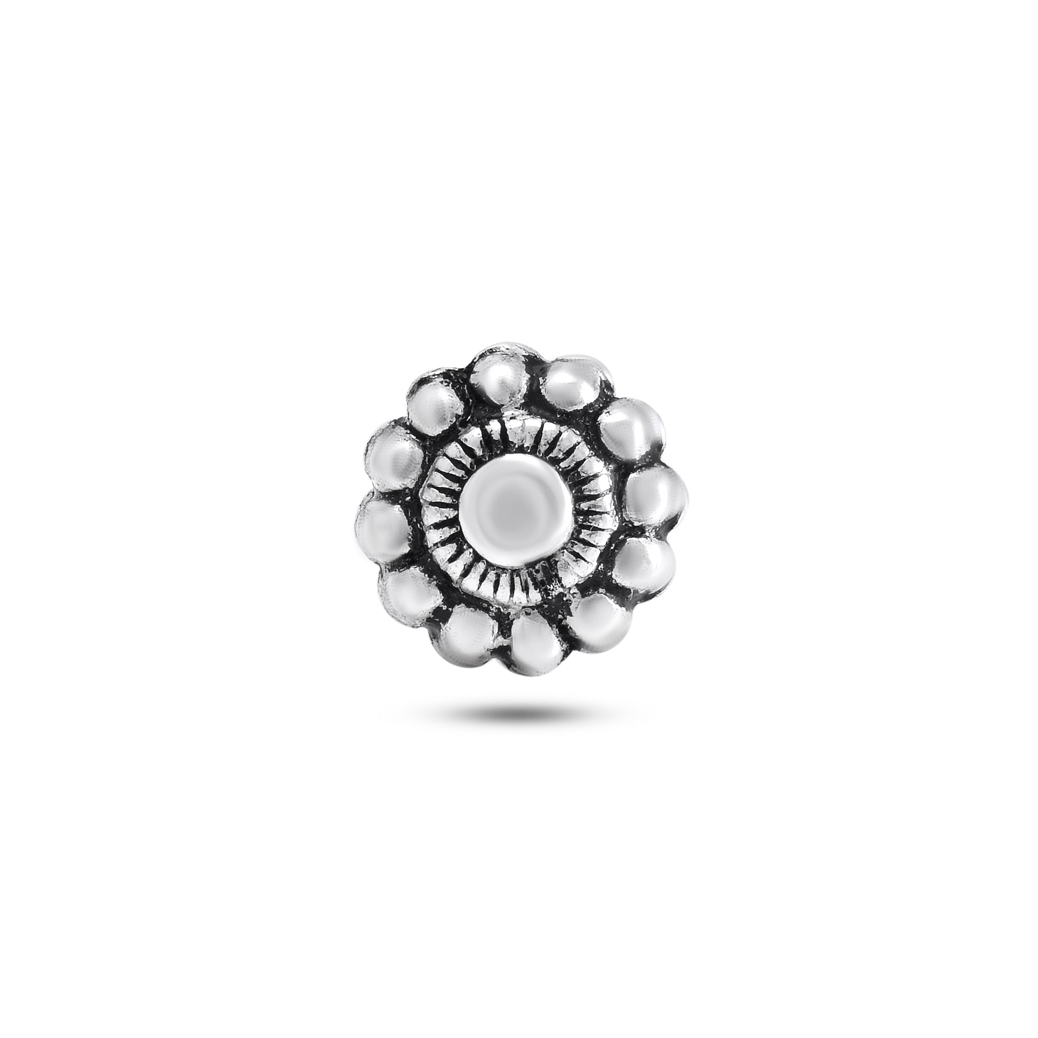 Flower Shape Screw Back Nose Pin in 92.5 Sterling Silver for Women and Girls - Silver Nose Pin