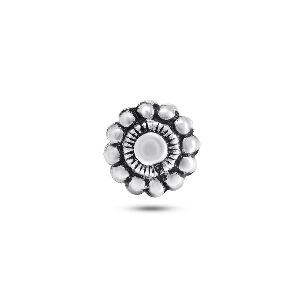 Flower Shape Screw Back Nose Pin in 92.5 Sterling Silver for Women and Girls - Silver Nose Pin