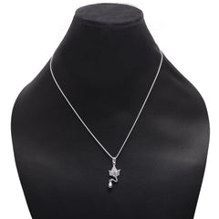 Ganesha with Temple Bell 92.5 Sterling Silver Unisex Pendant with Cz Stones - Pendants