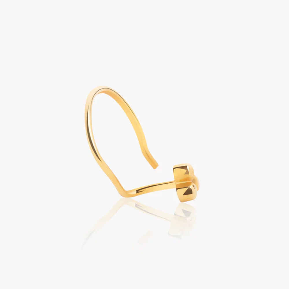 Gold Plated Tiny 3 dots Nose Pin with wire in 92.5 Sterling Silver for Women and Girls - Silver Nose Pin