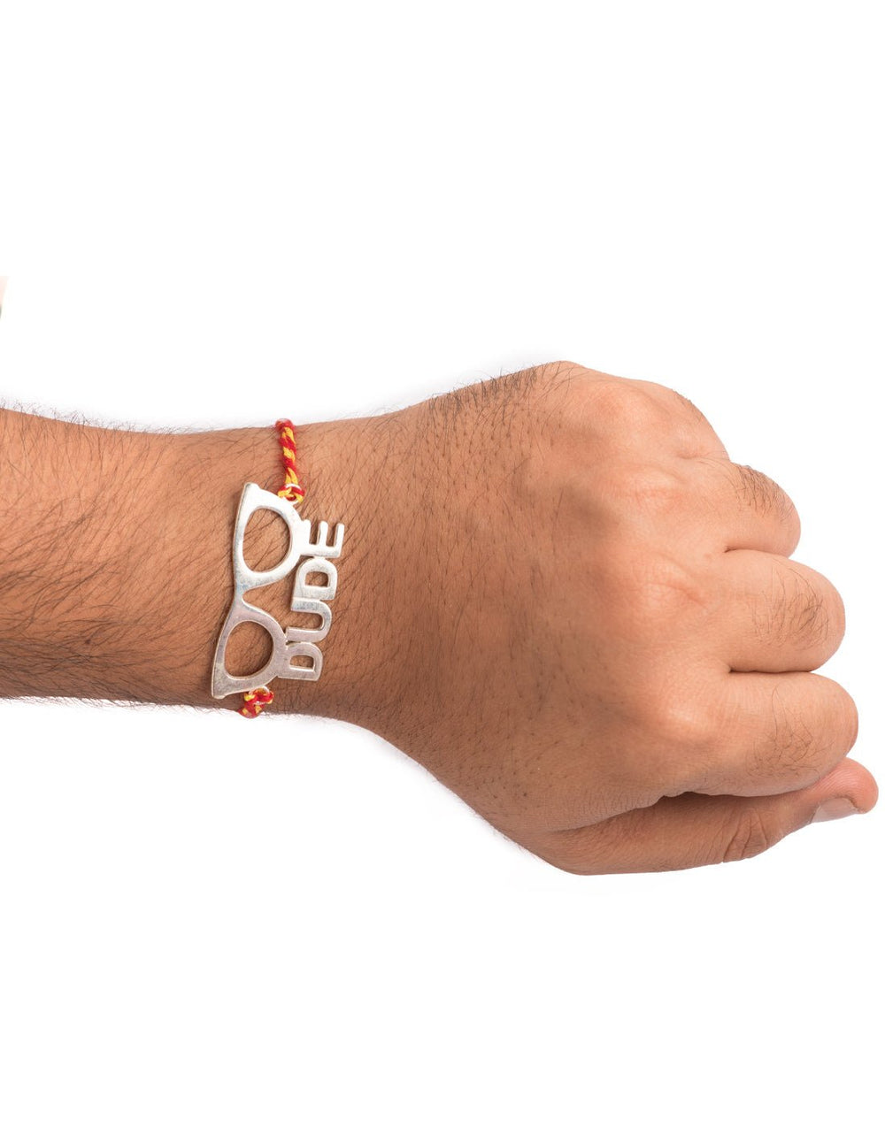 Handmade Dude Engraved Thread Rakhi - Bangles And Bracelets