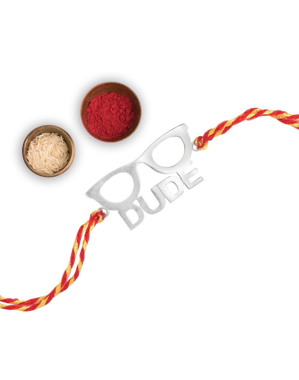 Handmade Dude Engraved Thread Rakhi - Bangles And Bracelets