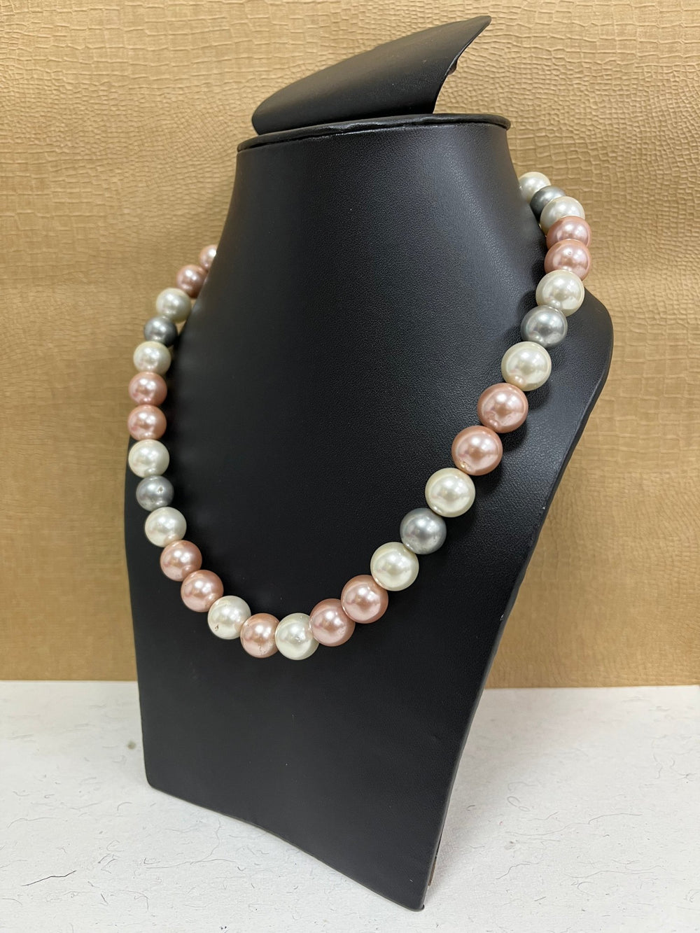 Handmade Simulated Pastel Pearl Designer Adjustable Mala Single Strand - Necklace