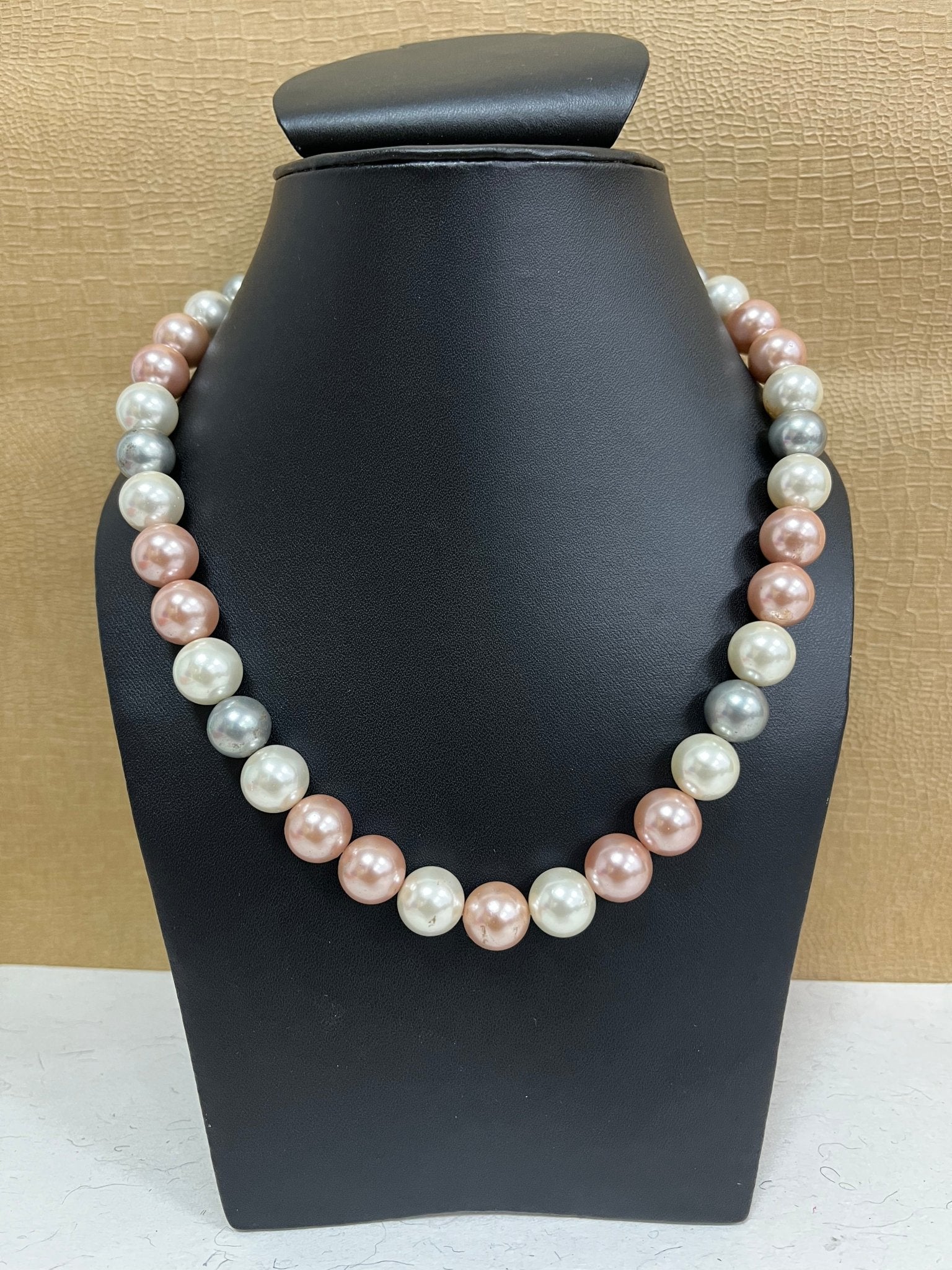 Handmade Simulated Pastel Pearl Designer Adjustable Mala Single Strand - Necklace