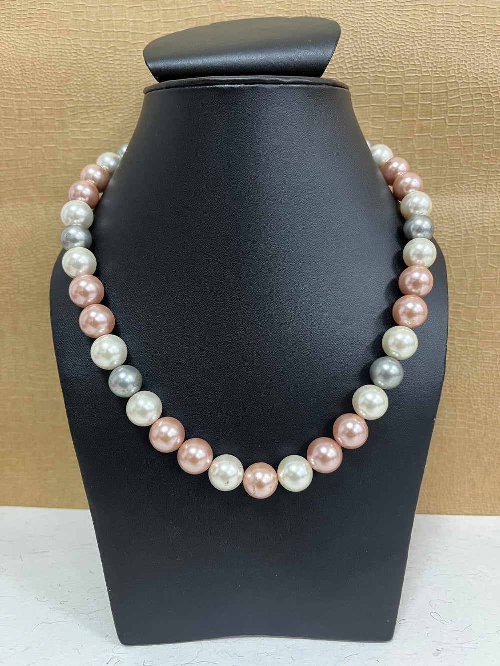 Handmade Simulated Pastel Pearl Designer Adjustable Mala Single Strand - Necklace