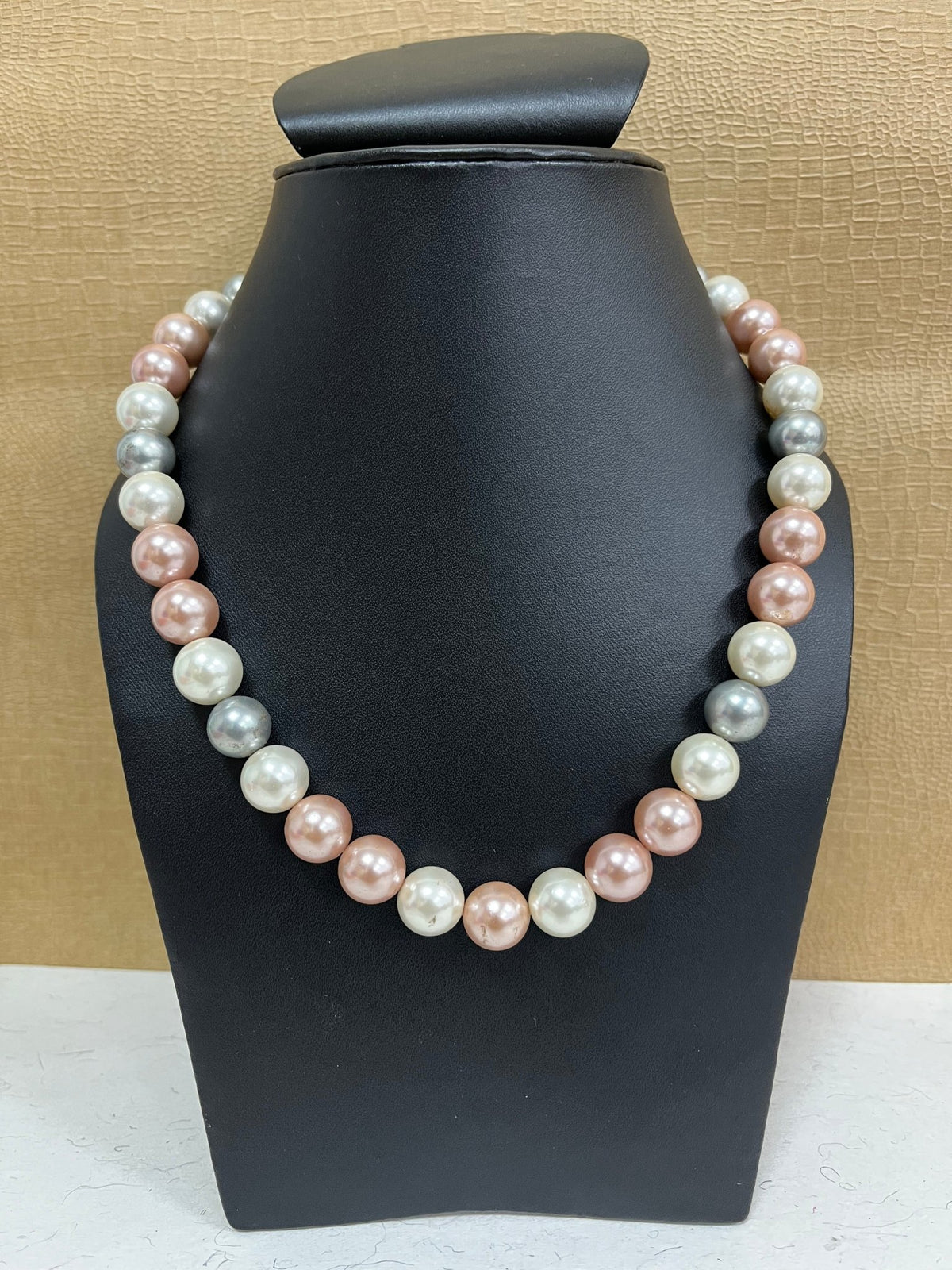 Handmade Simulated Pastel Pearl Designer Adjustable Mala Single Strand - Necklace