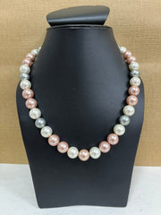 Handmade Simulated Pastel Pearl Designer Adjustable Mala Single Strand - Necklace