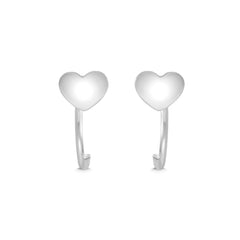 Heart 92.5 Sterling Silver Adjustable Hoops Earrings - Hoops