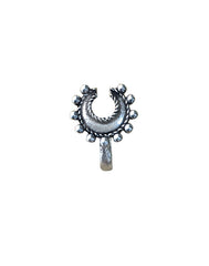 Horse Shoe Look Clip On Press On Nose Pin in Silver Alloy - Silver Alloy Nose Pin