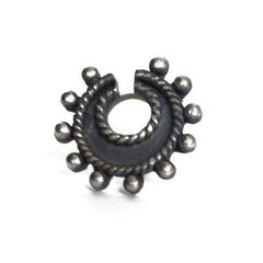 Horse Shoe Look Clip On Press On Nose Pin in Silver Alloy - Silver Alloy Nose Pin