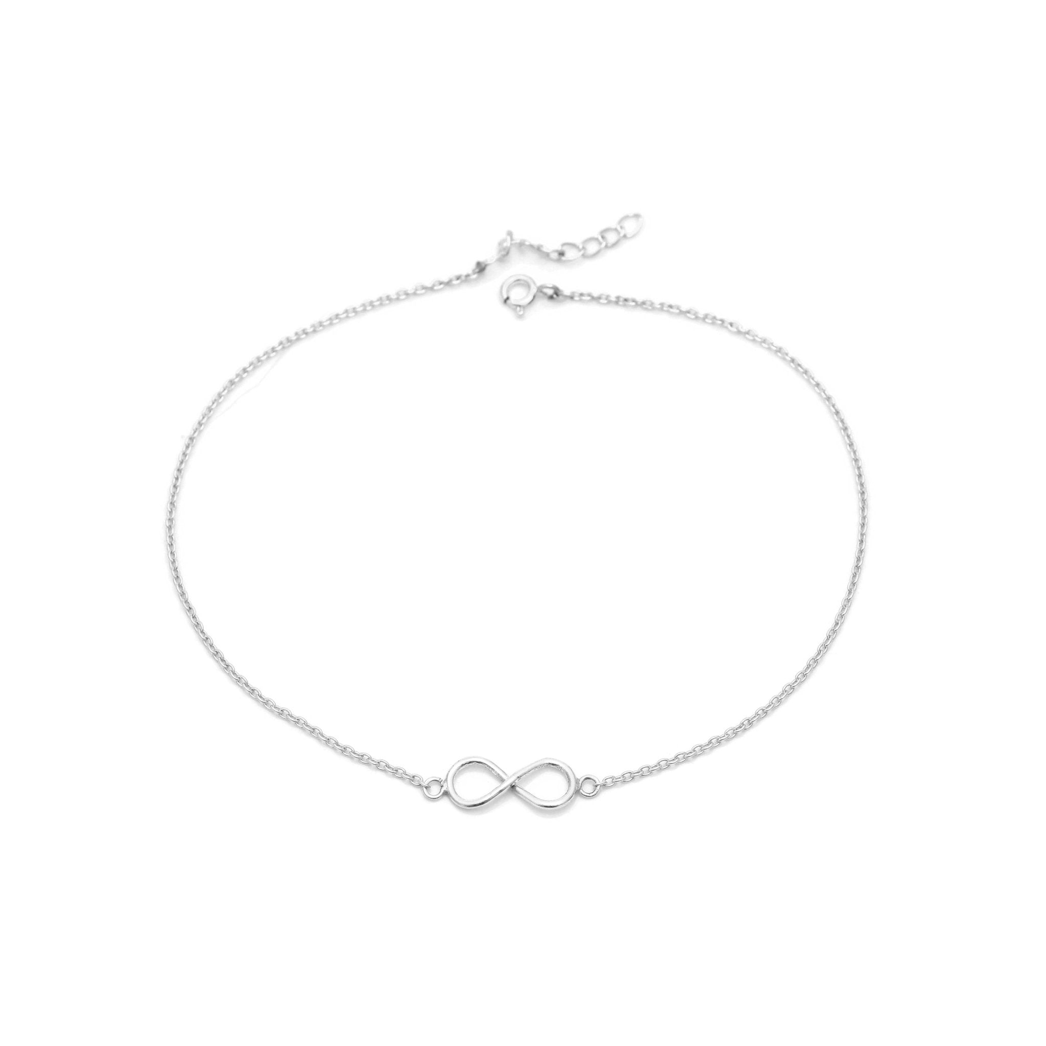 Infinity 925 Sterling Silver Chain Anklet - Anklets