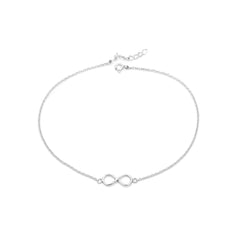 Infinity 925 Sterling Silver Chain Anklet - Anklets