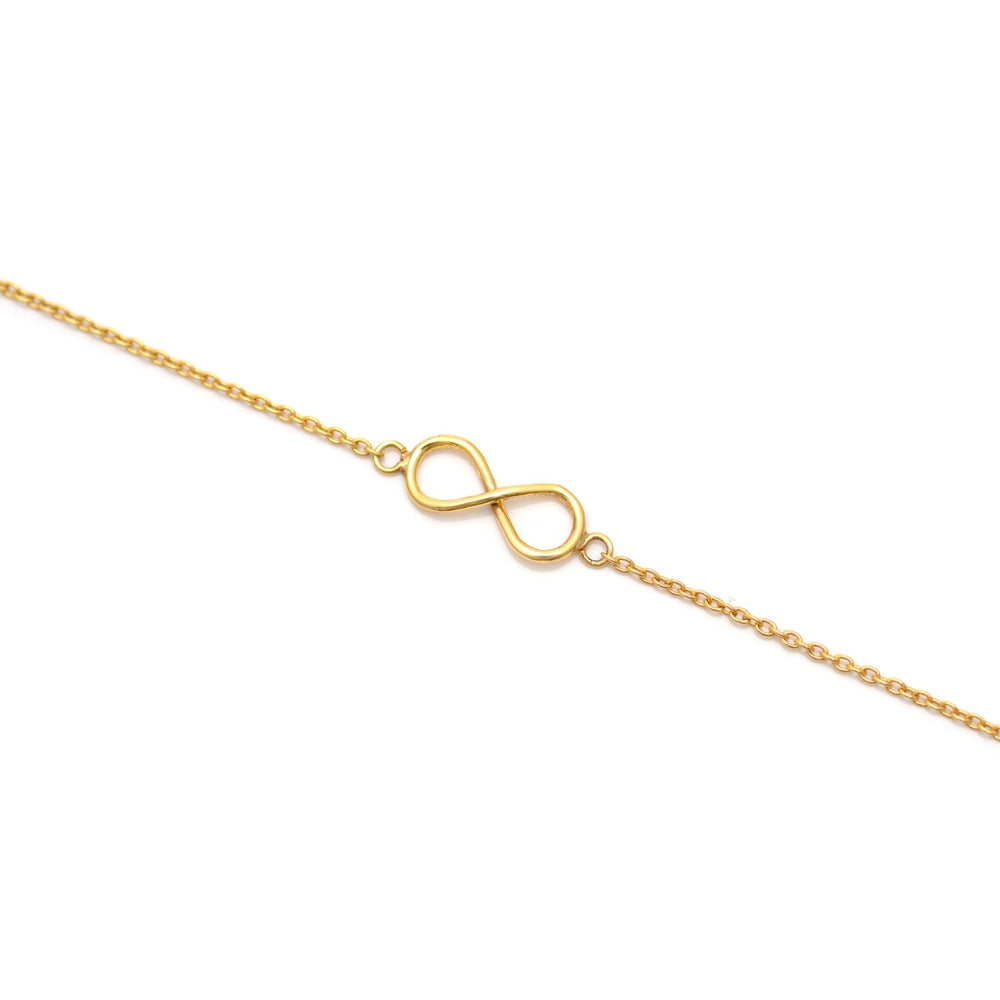 Infinity Gold Plated 925 Silver Anklet - Anklets