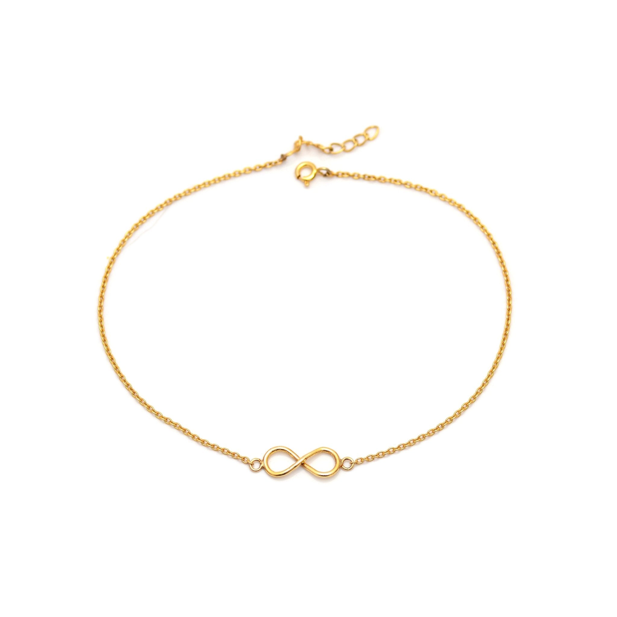 Infinity Gold Plated 925 Silver Anklet - Anklets