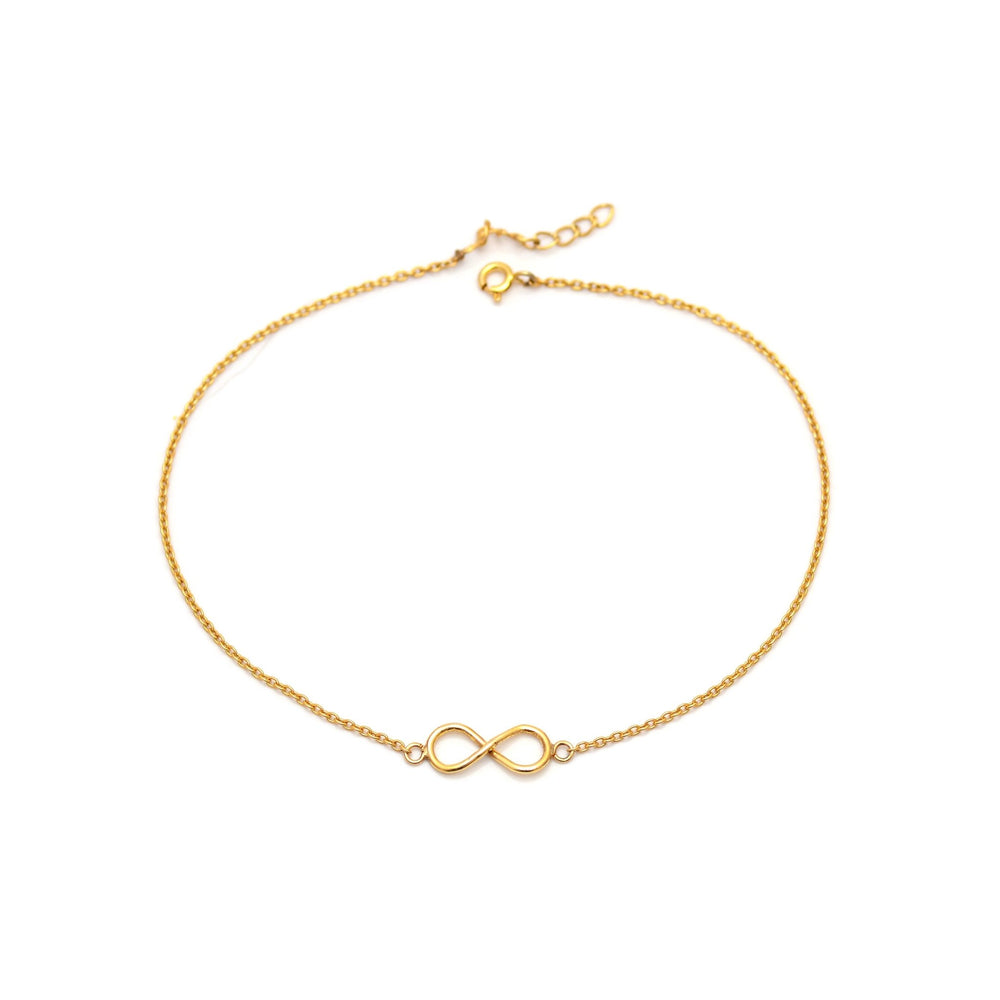 Infinity Gold Plated 925 Silver Anklet - Anklets
