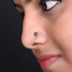 Knot Shape Clip on Nose Pin in 92.5 Silver - Silver Clip On Nose Pin