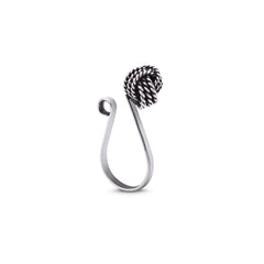 Knot Shape Clip on Nose Pin in 92.5 Silver - Silver Clip On Nose Pin