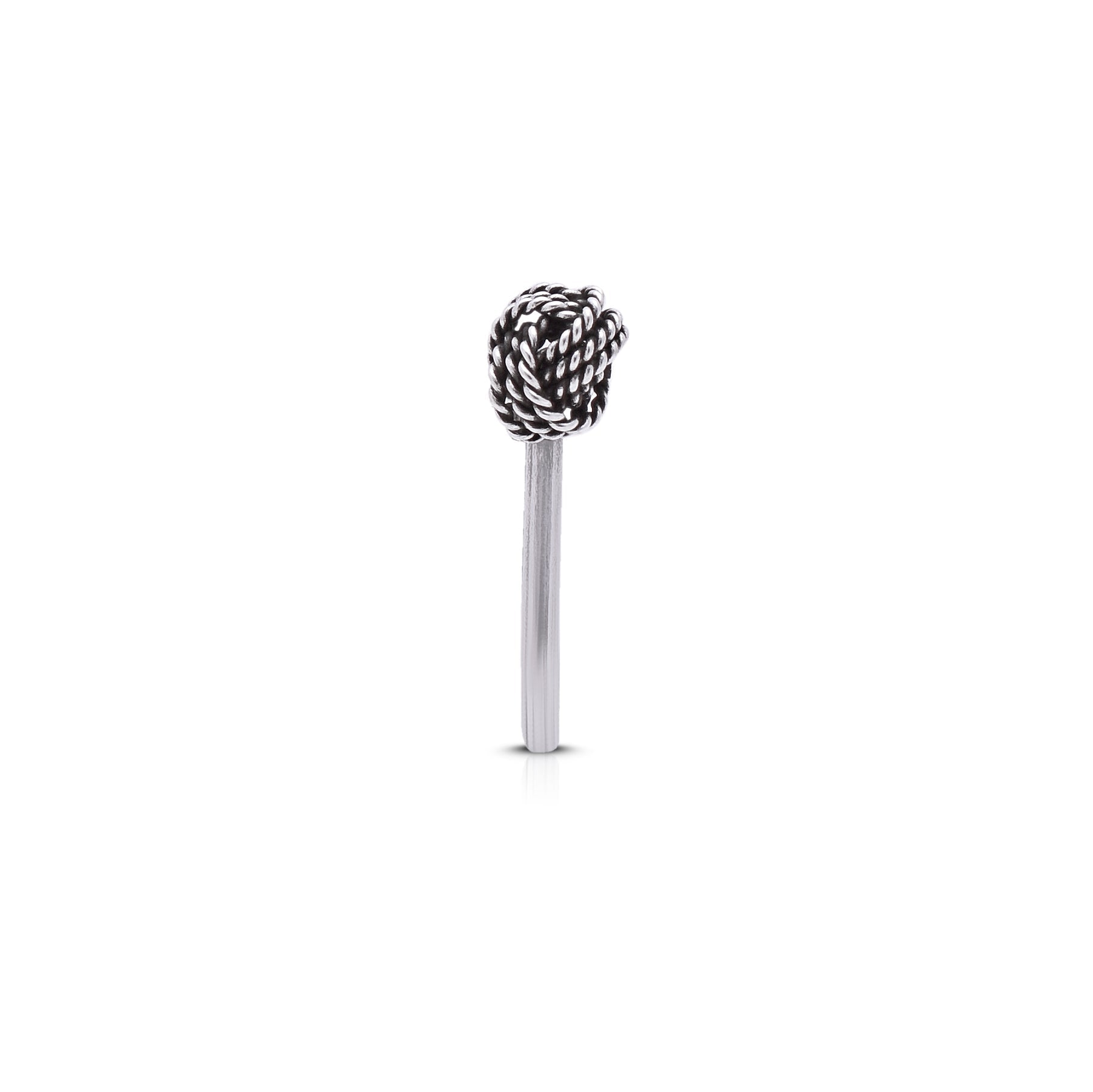 Knot Shape Clip on Nose Pin in 92.5 Silver - Silver Clip On Nose Pin