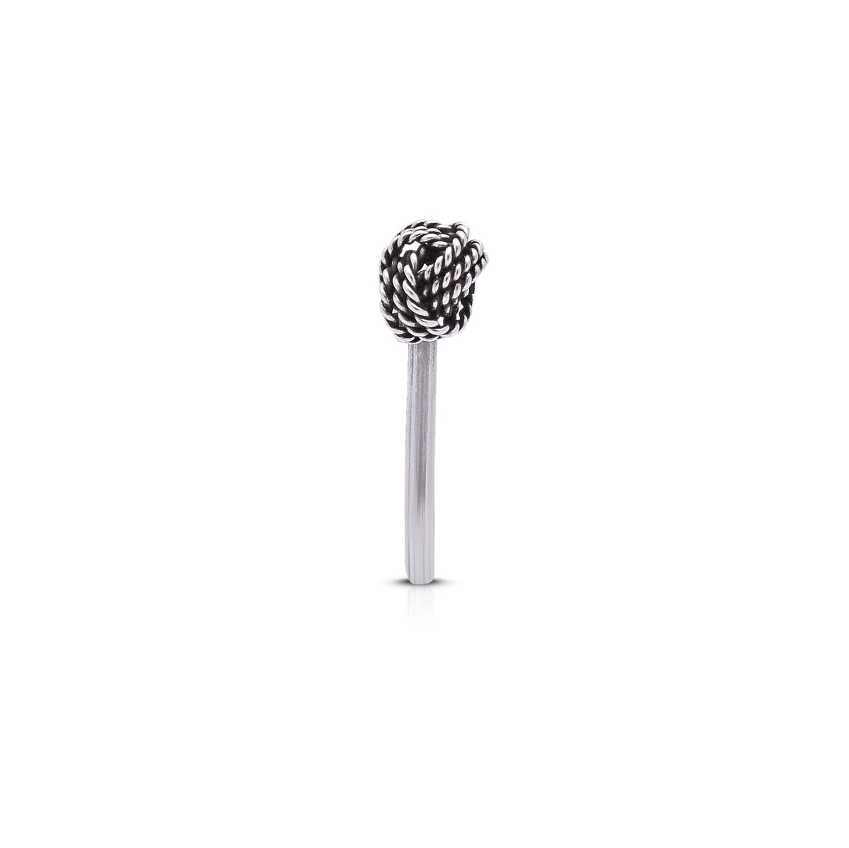 Knot Shape Clip on Nose Pin in 92.5 Silver - Silver Clip On Nose Pin
