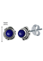 Lapiz Lazuli Stone Studs in 92.5 Sterling Silver - Studs
