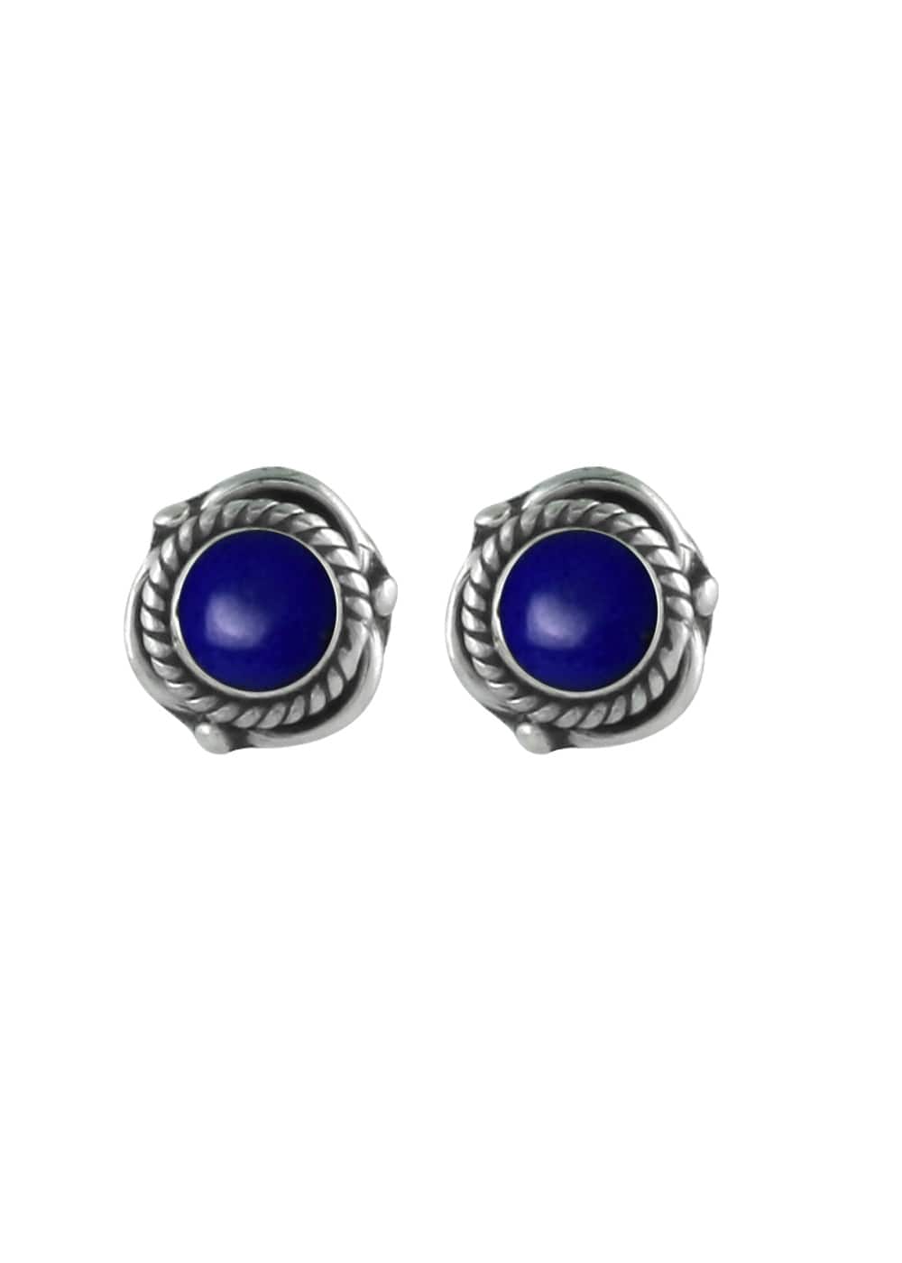 Lapiz Lazuli Stone Studs in 92.5 Sterling Silver - Studs