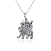 Maa Sherawali 92.5 Sterling Silver Religious Pendant With 18 inch 925 Silver Chain