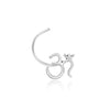 OM Nose Pin with wire in 92.5 Sterling Silver for Women and Girls