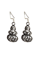 Oxidized 92.5 Purity Sterling Silver Jali Work Dangler Earrings - Danglers