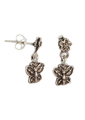 Oxidized 92.5 Purity Sterling Silver Jali Work Dangler Earrings - Danglers