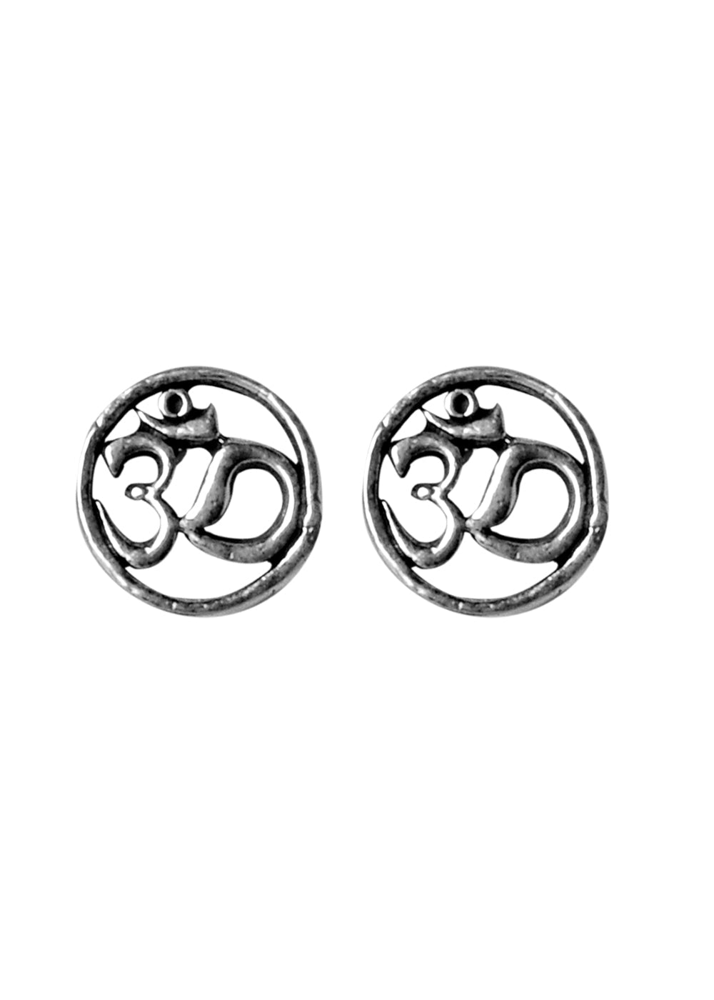 Oxidized 92.5 Purity Sterling Silver Jali Work Stud Earrings - Studs