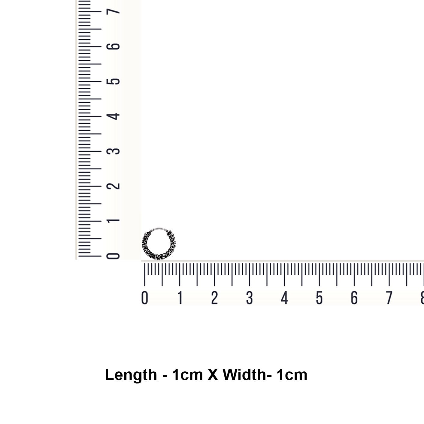 Oxidized 92.5 Sterling Silver 10 mm Nose Ring - Silver Nose Ring