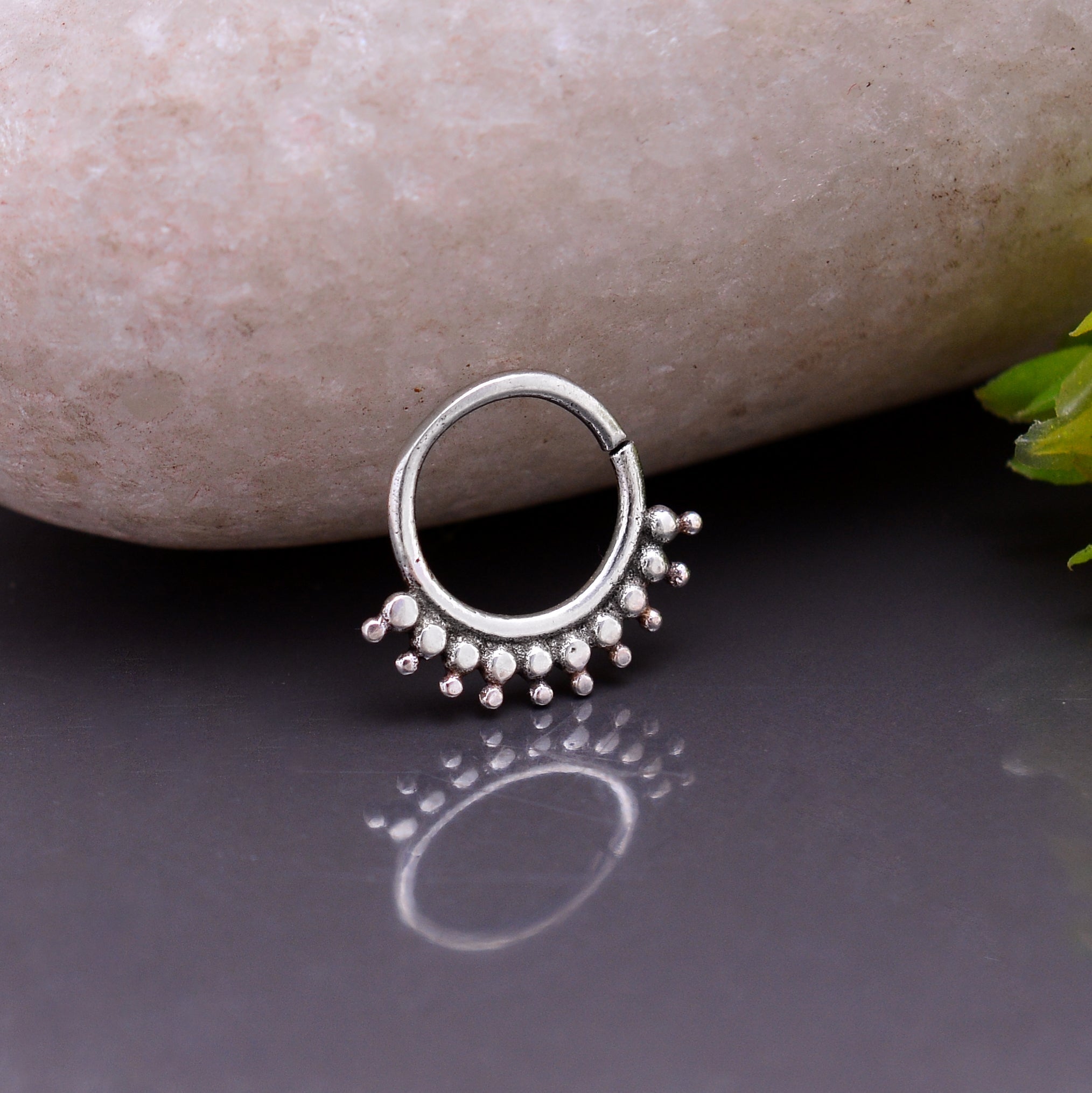 Oxidized 92.5 Sterling Silver Nose Ring - Silver Nose Ring