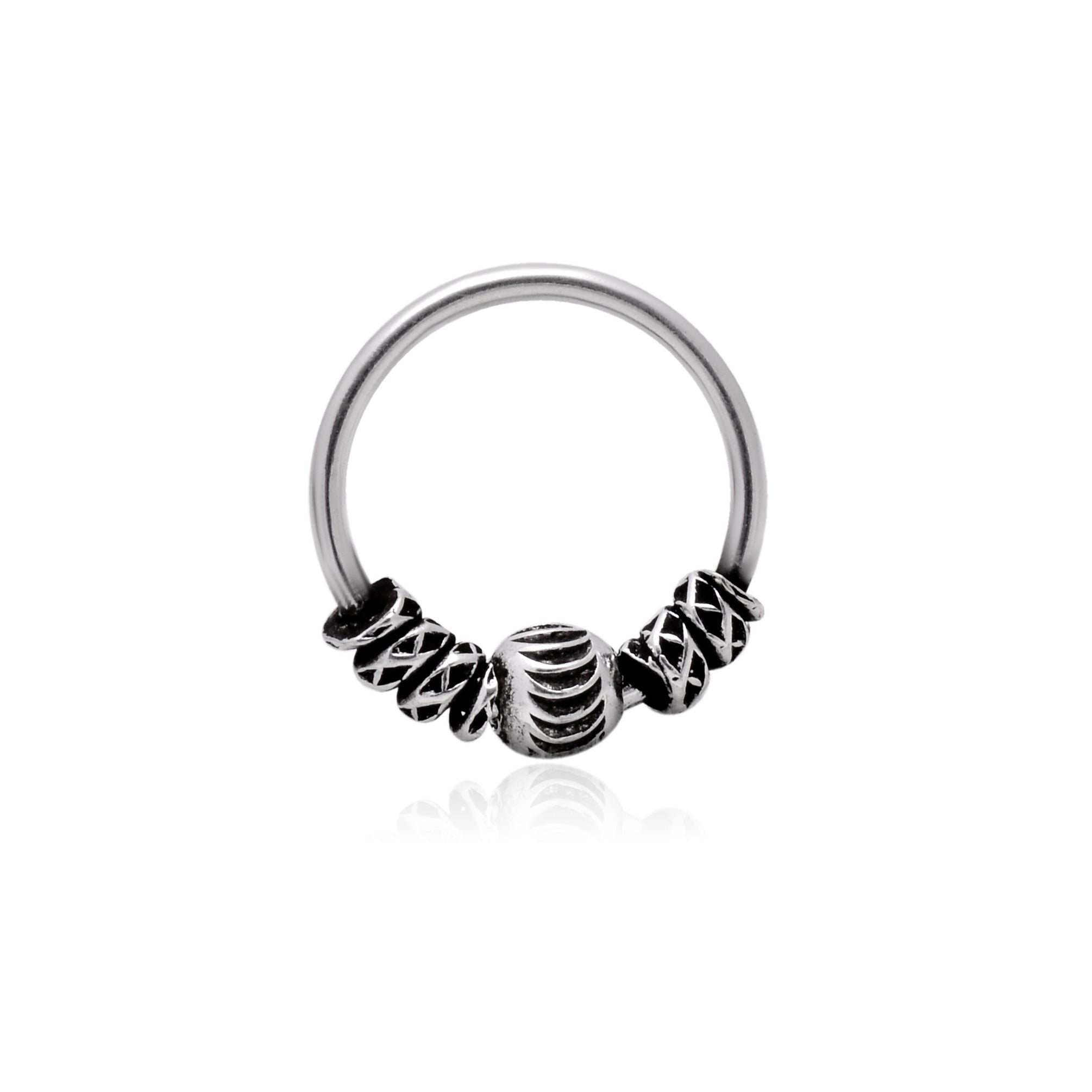 Oxidized 92.5 Sterling Silver Nose Ring - Silver Nose Ring
