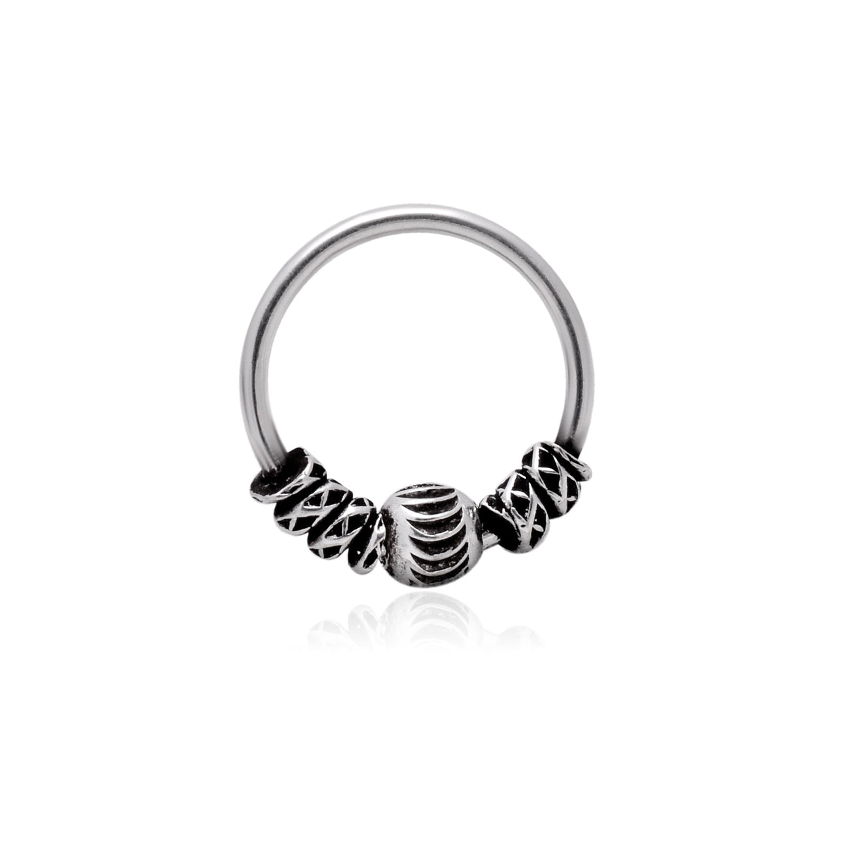 Oxidized 92.5 Sterling Silver Nose Ring - Silver Nose Ring