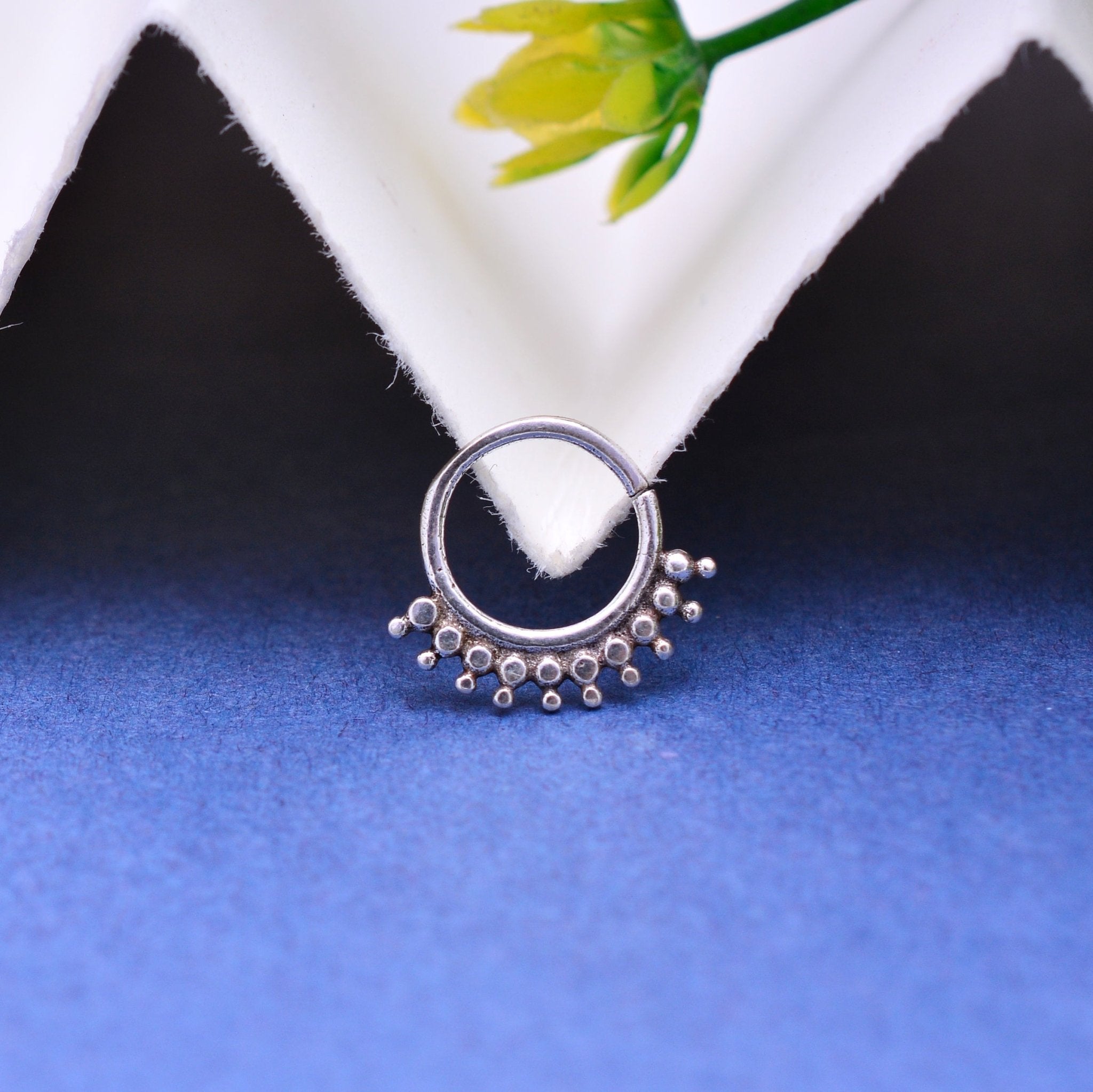 Oxidized 92.5 Sterling Silver Nose Ring - Silver Nose Ring
