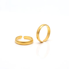 Pair of 18k Gold Plated 925 Silver Toe Rings Bichiya - Toe Rings