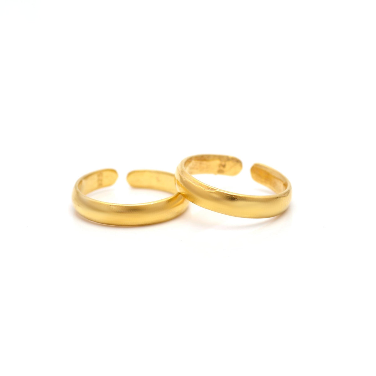 Pair of 18k Gold Plated 925 Silver Toe Rings Bichiya - Toe Rings